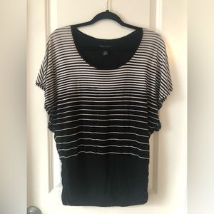 Whbm White House black market women’s shirt Medium black and white striped shirt